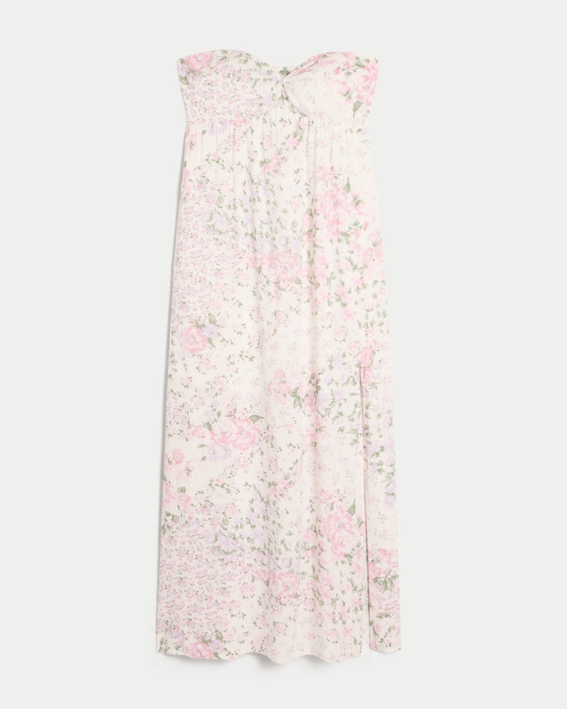 Strapless Twist Bust Maxi Dress