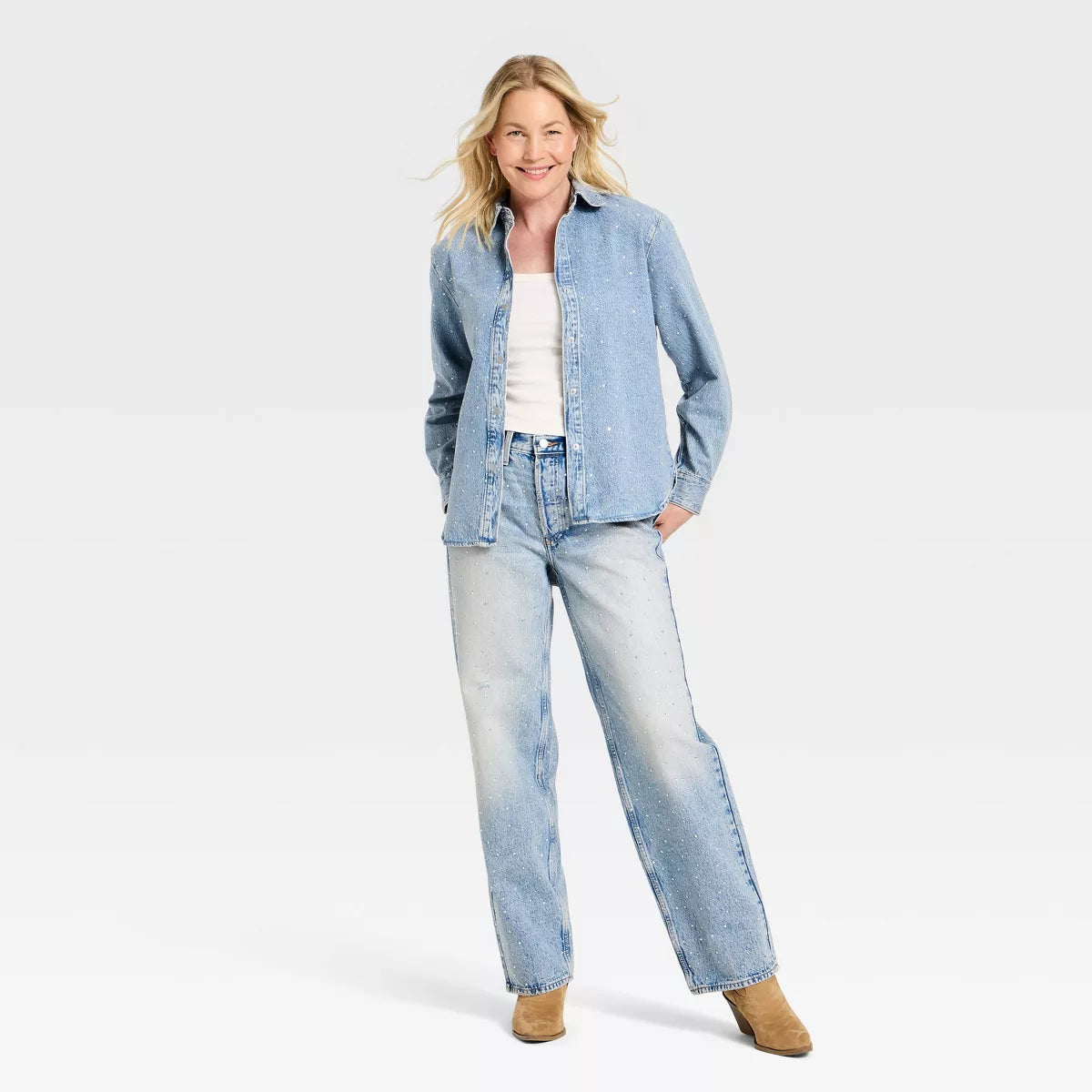 Denim Rhinestone Jeans