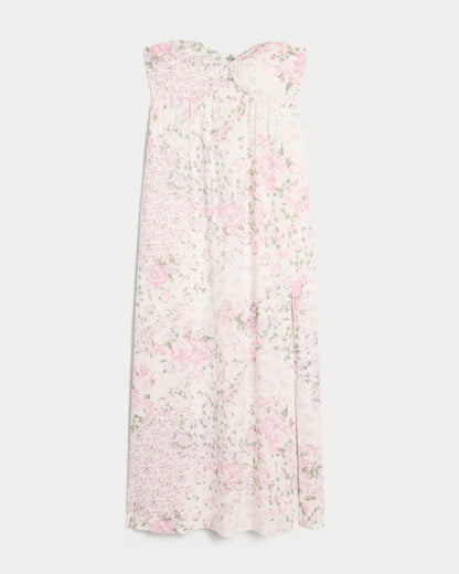 Strapless Twist Bust Maxi Dress