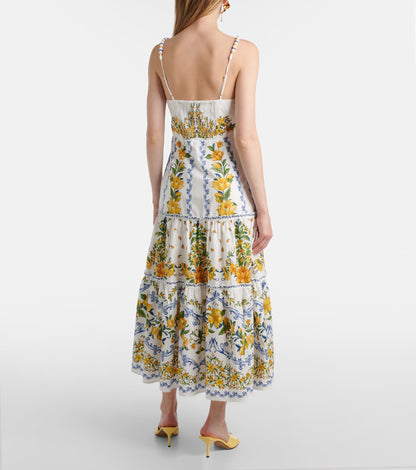 Sicily Printed Cotton Midi Dress
