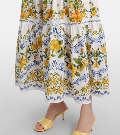 Sicily Printed Cotton Midi Dress