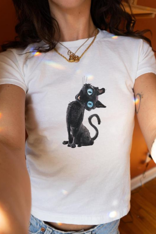 Black Cat Baby Tee (Cotton)